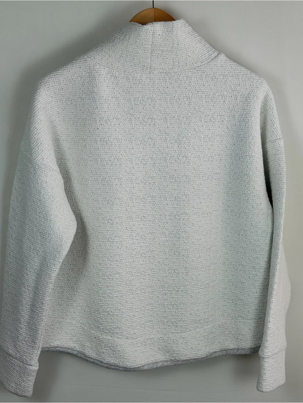 CALIA White Textured Funnel Neck Sweatshirt Sweater Large